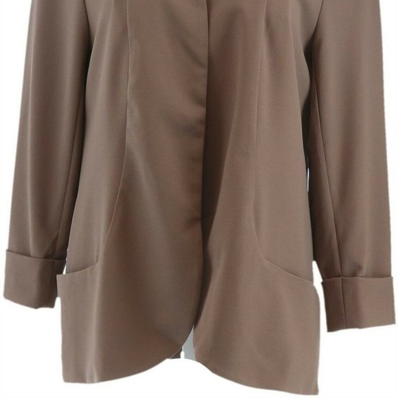 NWT H BY HALSTON CREPE 3/4 SLVE OPEN FRONT JACKET 14 - Picture 3 of 10